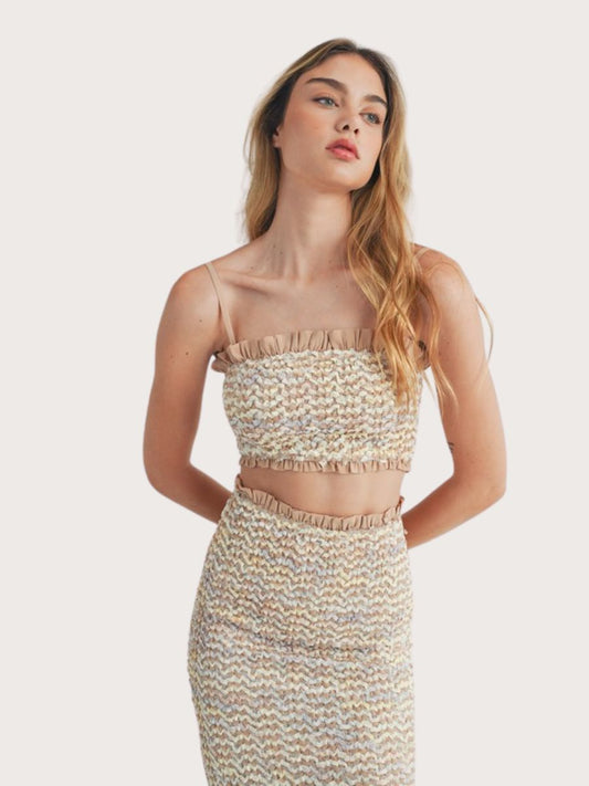 Smocked Ruffle Tube Top