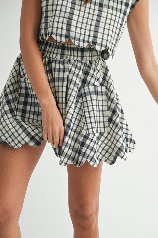 Bold Gingham Plaid Mini Skirt
