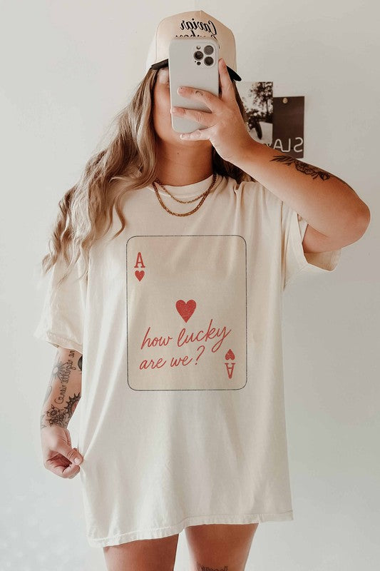 How Lucky Are We Ace Heart Graphic Tee
