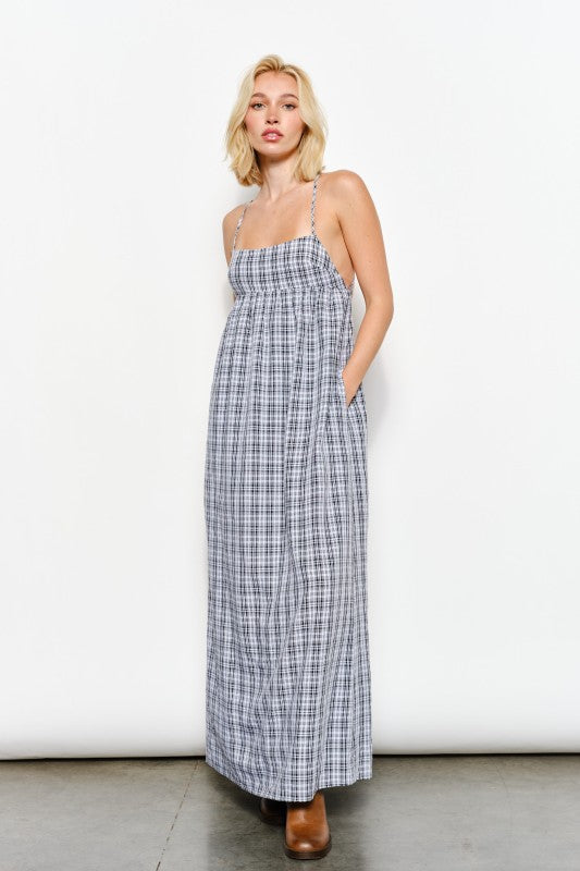 Flora Plaid Maxi Dress