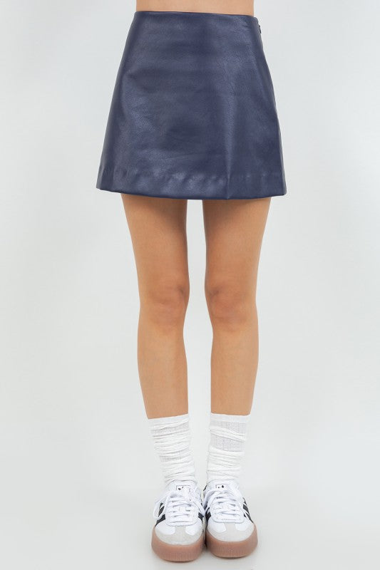 Faux Leather Mini Skirt