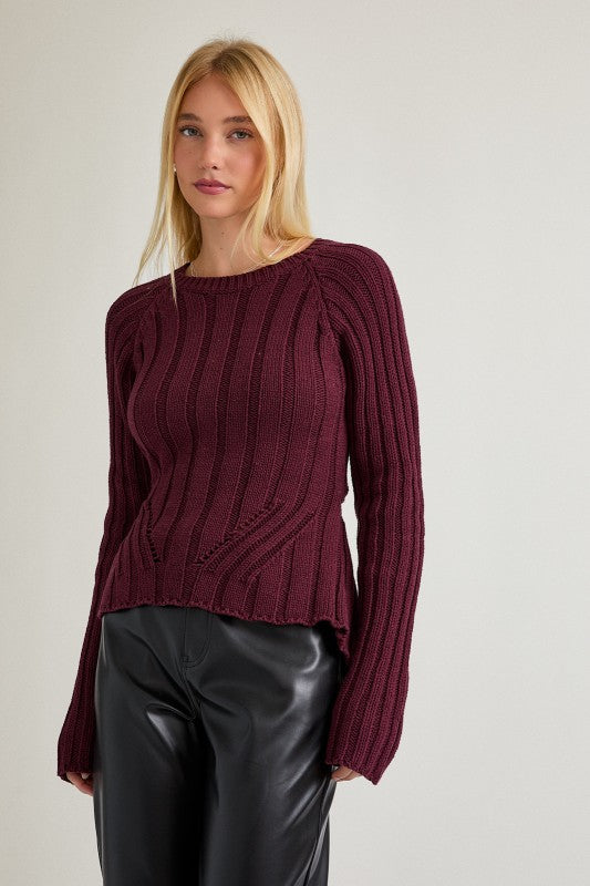 Tie Back Knit Sweater Top