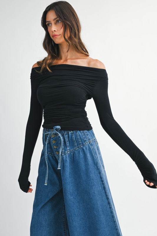 Off Shoulder Long Sleeve Top