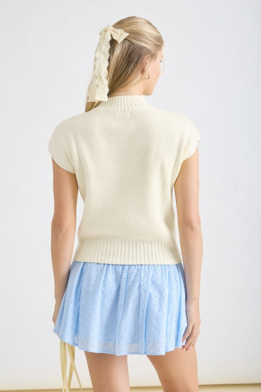 Mock Neck Knit Pullover