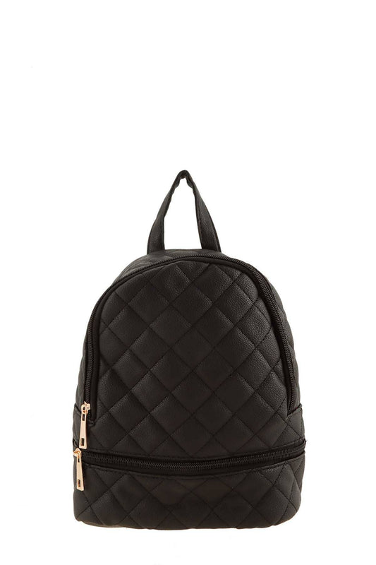 Diamond Pattern Fashion PU Backpack - Basic Bee