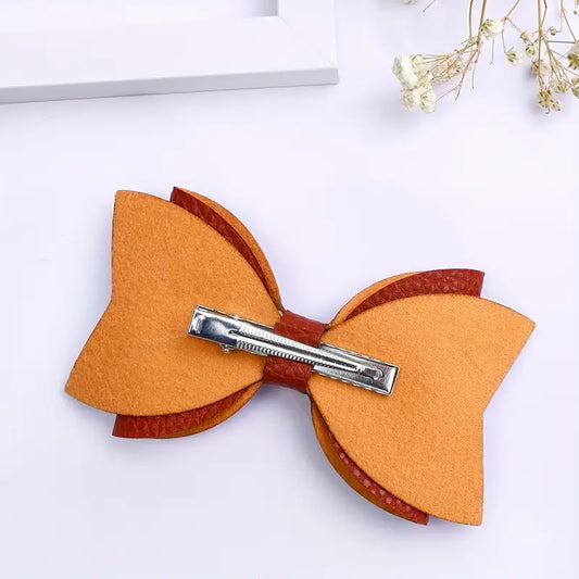 Football Clip on Bow