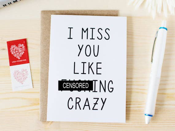 I Miss You Like Crazy Card - Basic Bee
