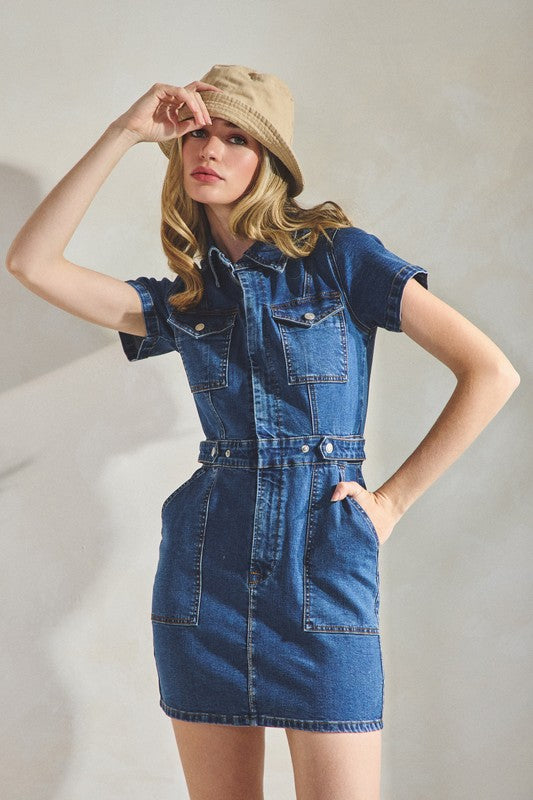 Denim Boiler Dress