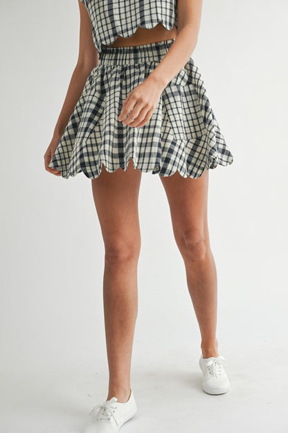 Bold Gingham Plaid Mini Skirt