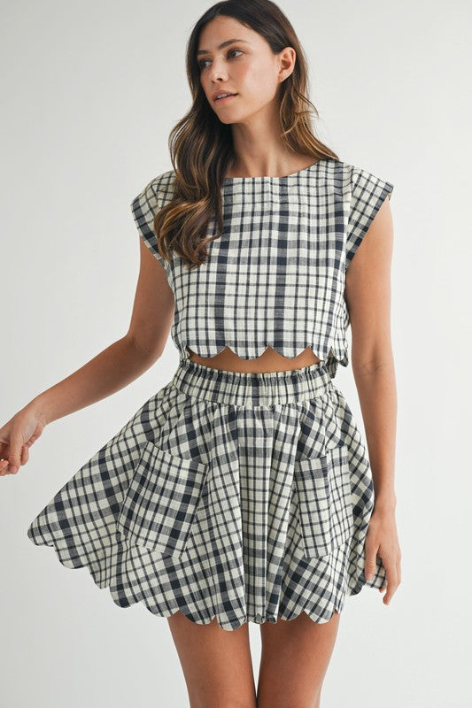 Bold Gingham Plaid Top