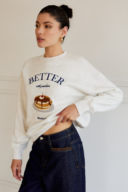 Pancake Embroidery Sweatshirt
