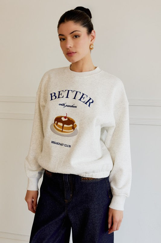 Pancake Embroidery Sweatshirt
