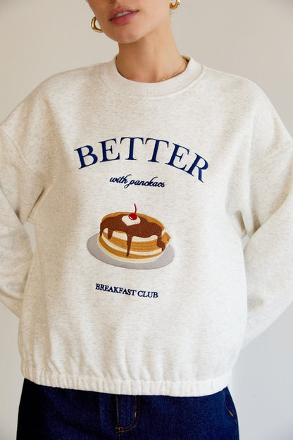 Pancake Embroidery Sweatshirt