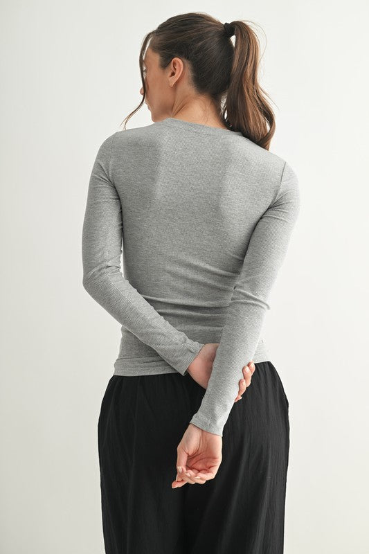 Ribbed Long-sleeved Top