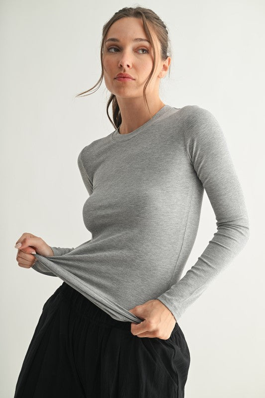 Ribbed Long-sleeved Top
