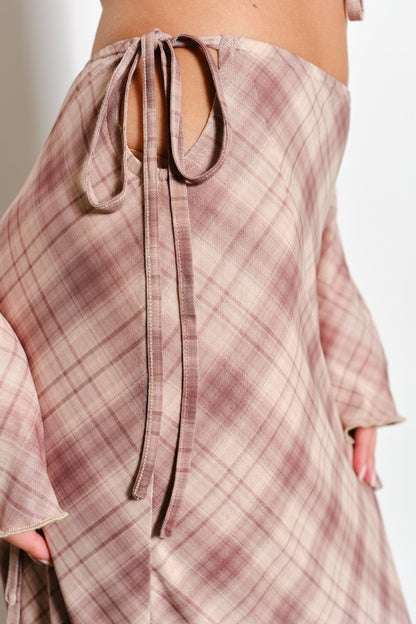 Ria Plaid Mesh Skirt