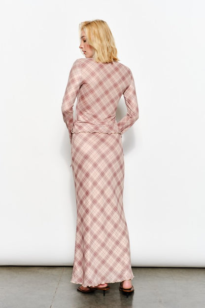 Ria Plaid Mesh Skirt