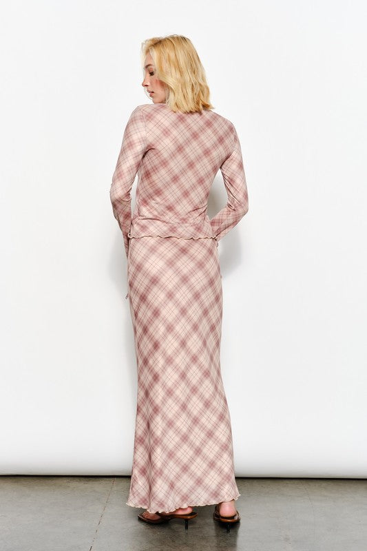 Ria Plaid Mesh Top by