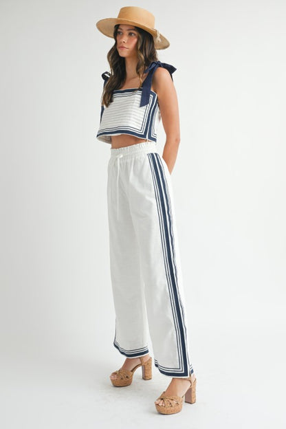 Chevron Linen Crop Top