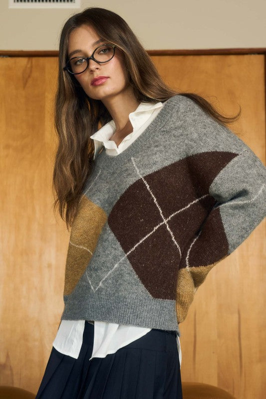 Argyle Pullover Sweater
