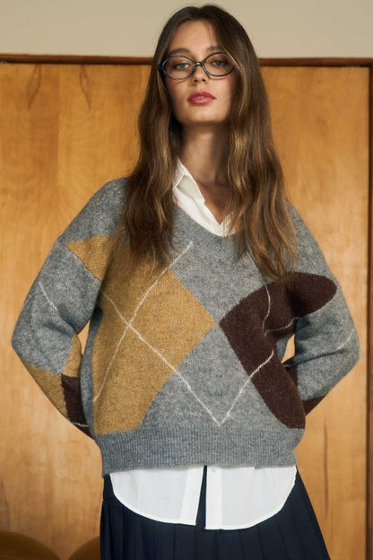 Argyle Pullover Sweater