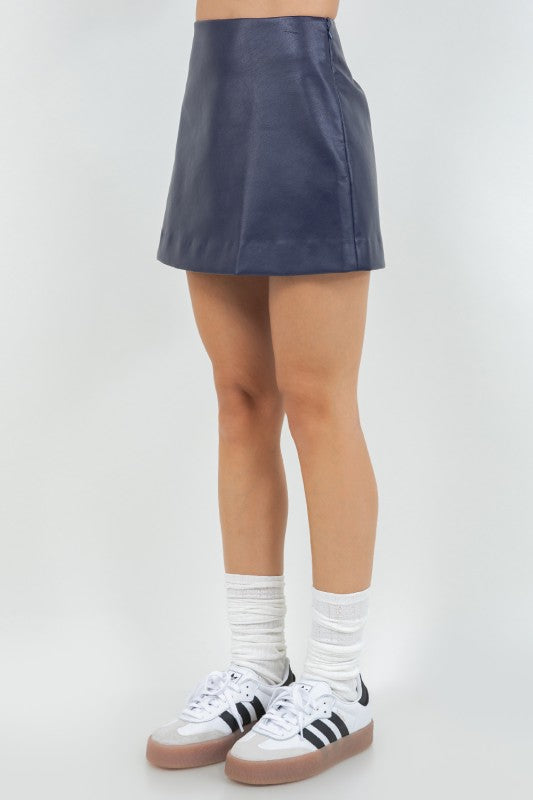 Faux Leather Mini Skirt