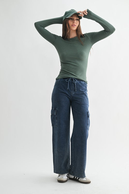 Ribbed Long-sleeved Top