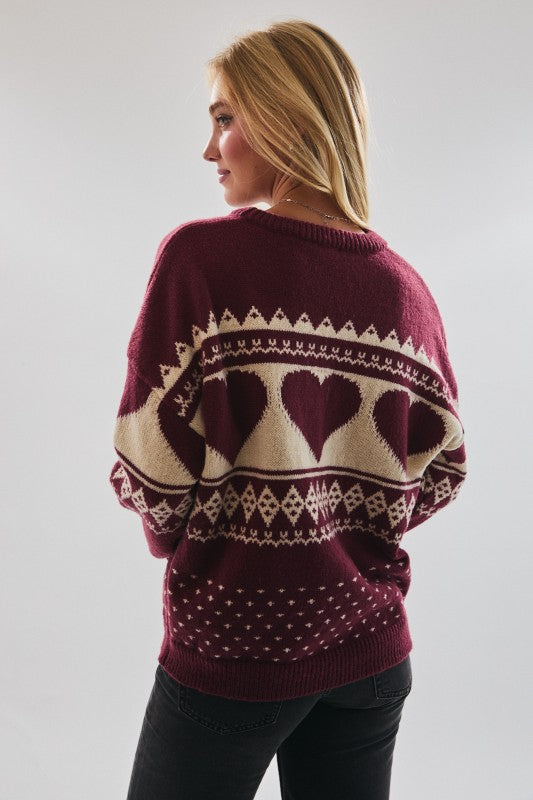 Heart Fair Isle Sweater