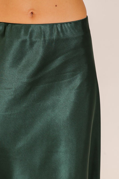 Satin Midi Flare Skirt