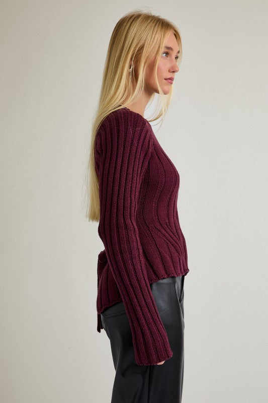 Tie Back Knit Sweater Top