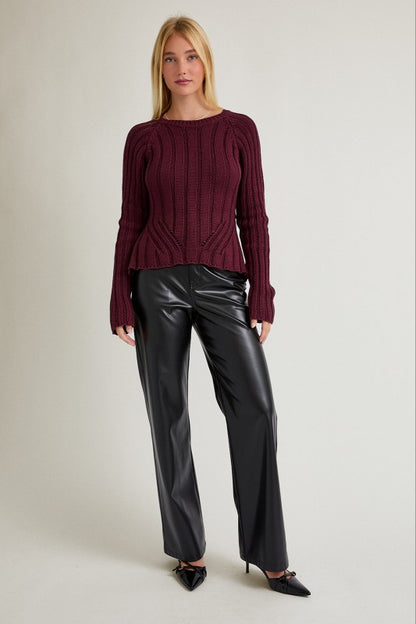 Tie Back Knit Sweater Top