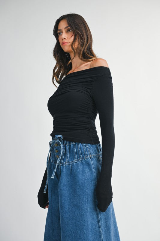 Off Shoulder Long Sleeve Top