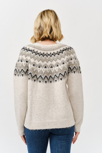 Round Neck Embellished Knit Sweater