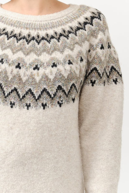 Round Neck Embellished Knit Sweater