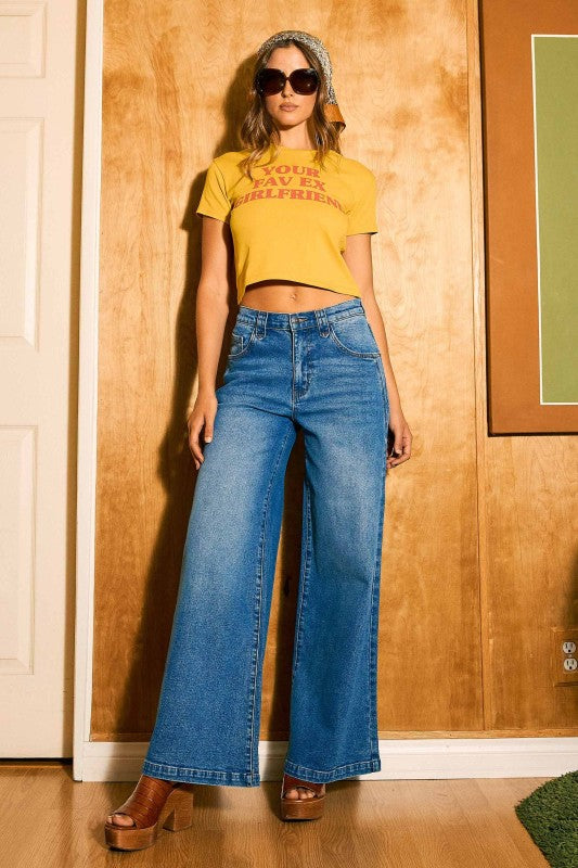 Low Rise Palazzo Jeans