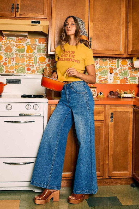 Low Rise Palazzo Jeans