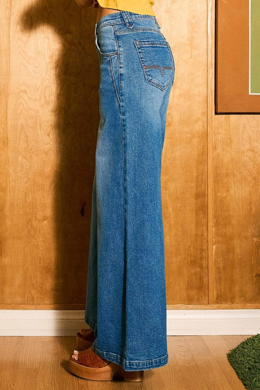 Low Rise Palazzo Jeans