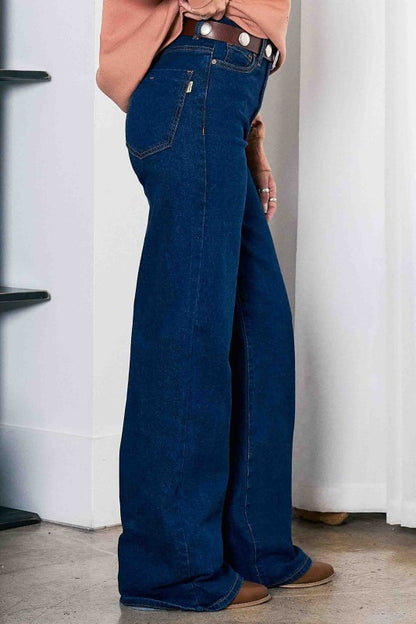 High-rise Essential Wide Leg Jeans