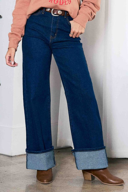 High-rise Essential Wide Leg Jeans