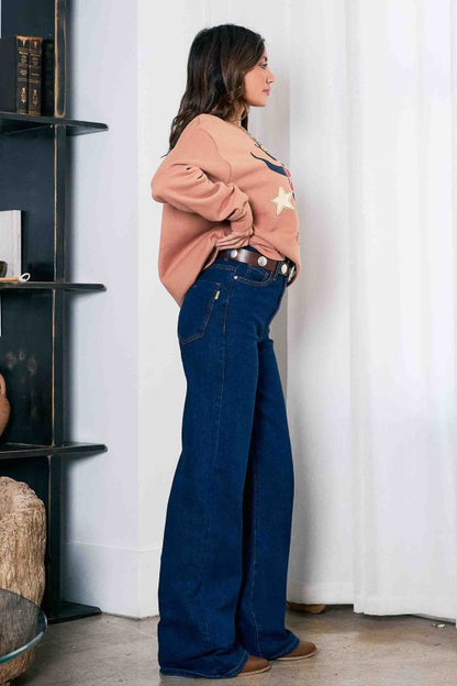High-rise Essential Wide Leg Jeans
