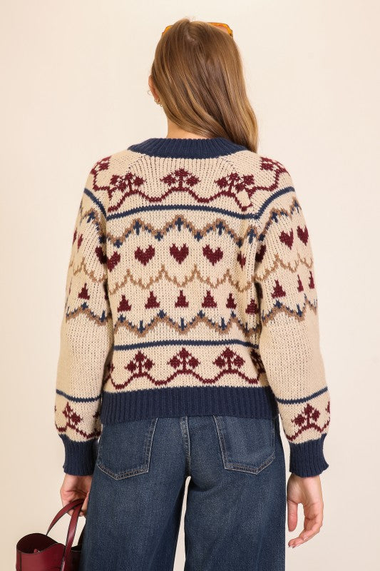 Aspen Nordic Zip Knit Sweater