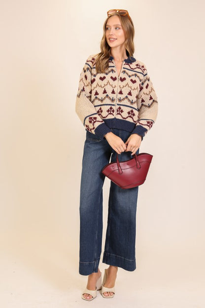 Aspen Nordic Zip Knit Sweater