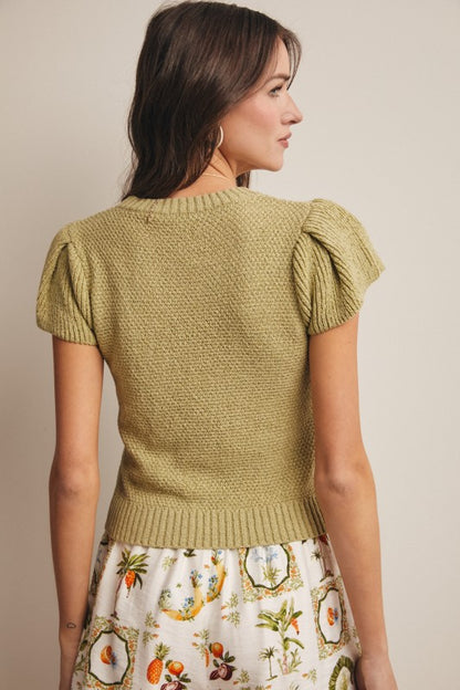 Puff Sleeve Knit Top