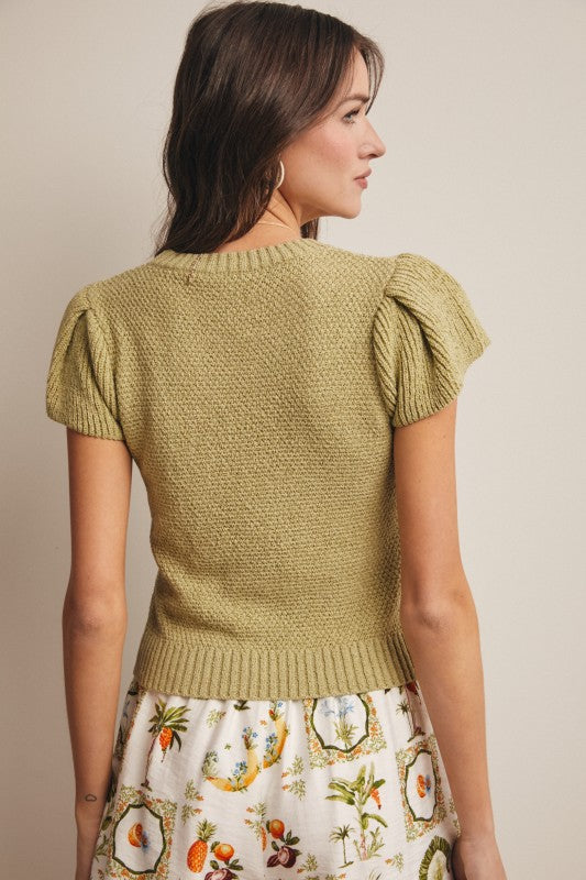 Puff Sleeve Knit Top