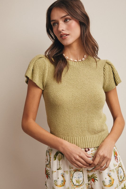 Puff Sleeve Knit Top