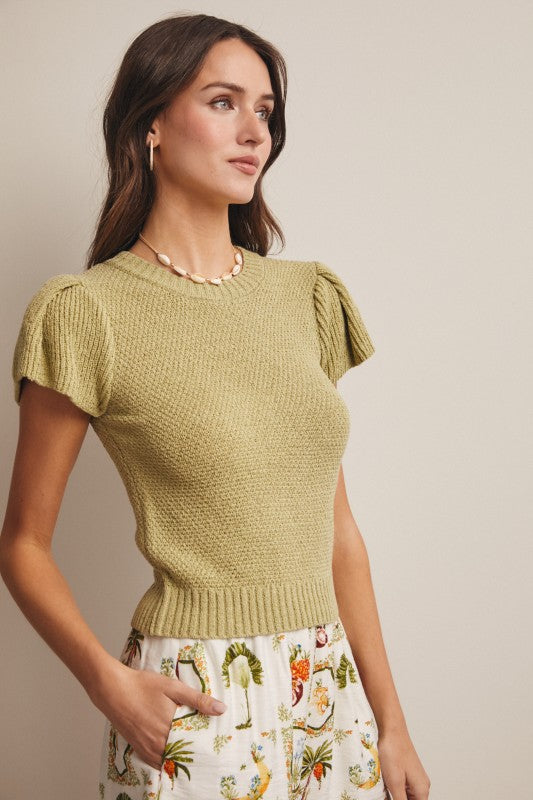 Puff Sleeve Knit Top