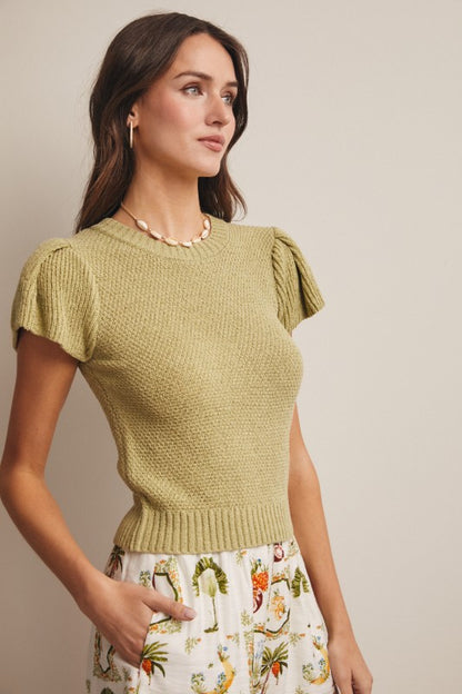 Puff Sleeve Knit Top