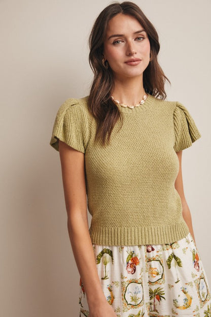 Puff Sleeve Knit Top