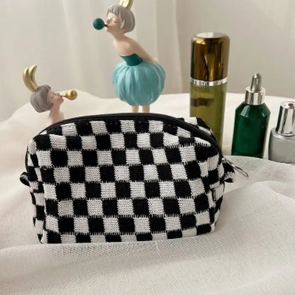 Checkered Make Up Bag