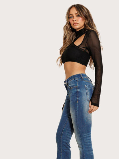 Low Rise Boot Cut Jeans